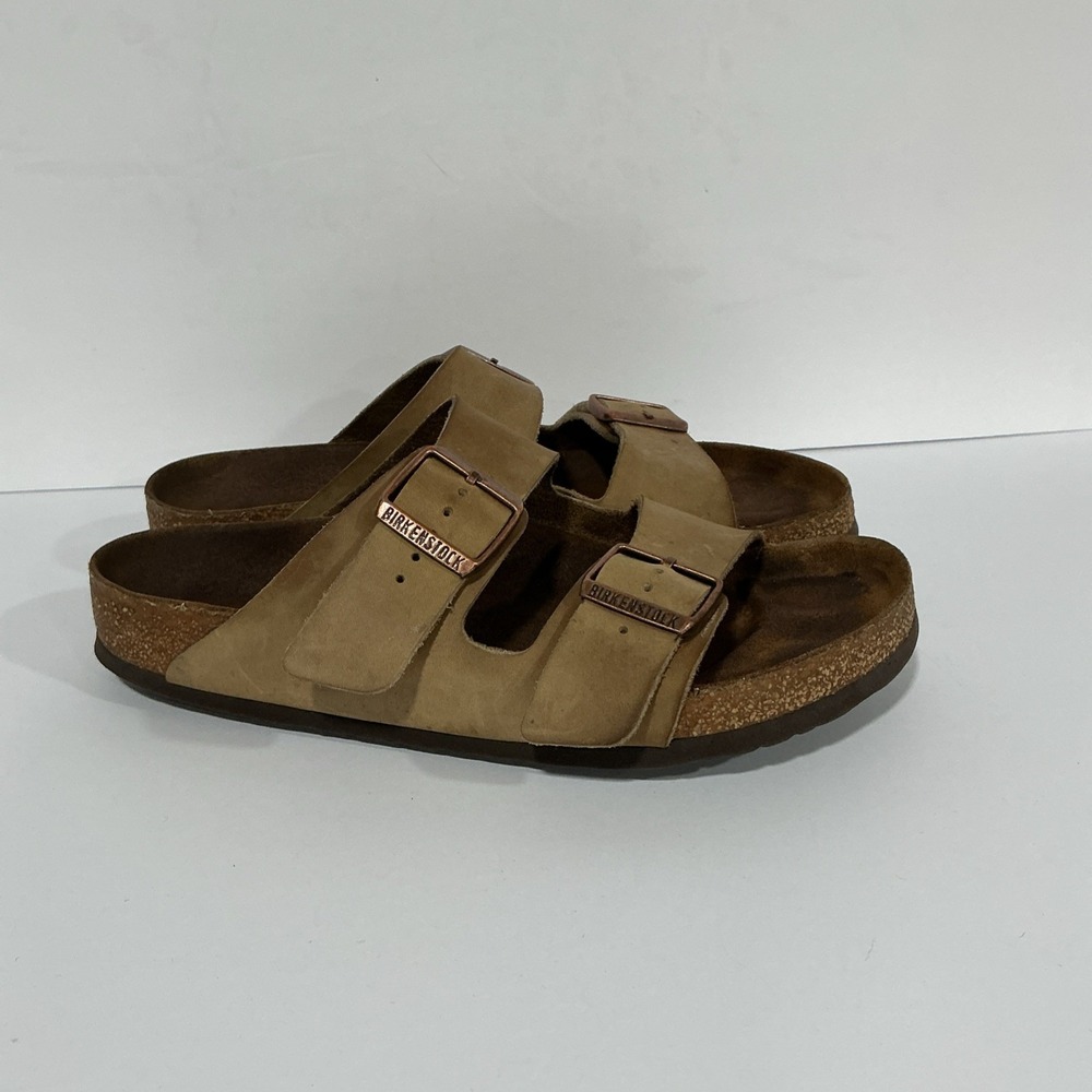 Birkenstock Arizona Brown Leather Sandals Shoes Size 39 Women's 8.5